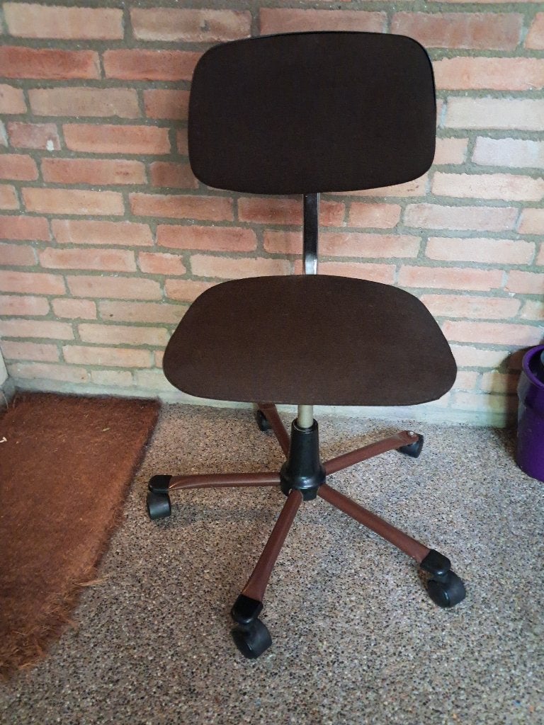 Vintage bureaustoel jaren 70, Ophalen, Gebruikt, Bruin