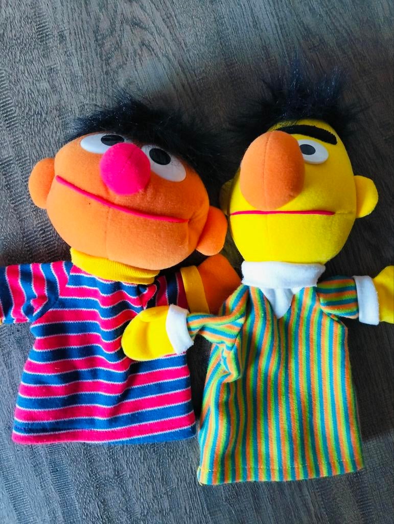 Sesamstraat handpop Bert en Ernie, Overige karakters, Ophalen of Verzenden, Zo goed als nieuw, Overige typen