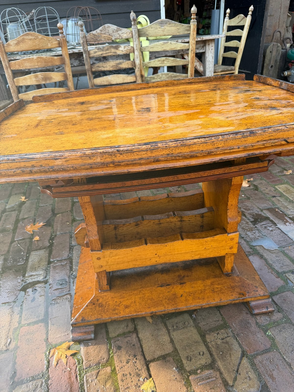Oerdegelijke eiken boot tafel - opknapper, Ophalen of Verzenden