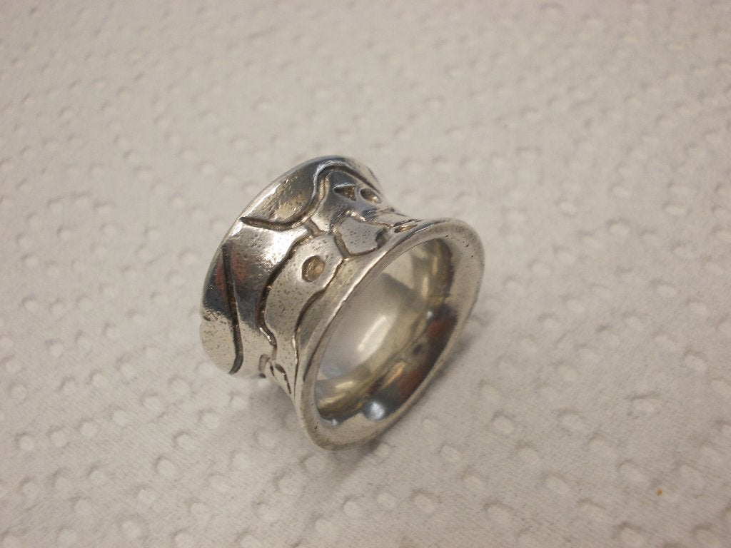 massieve zilveren modernist ring maat krap 17 nr.994, Verzenden, Dame, Zilver, Zilver