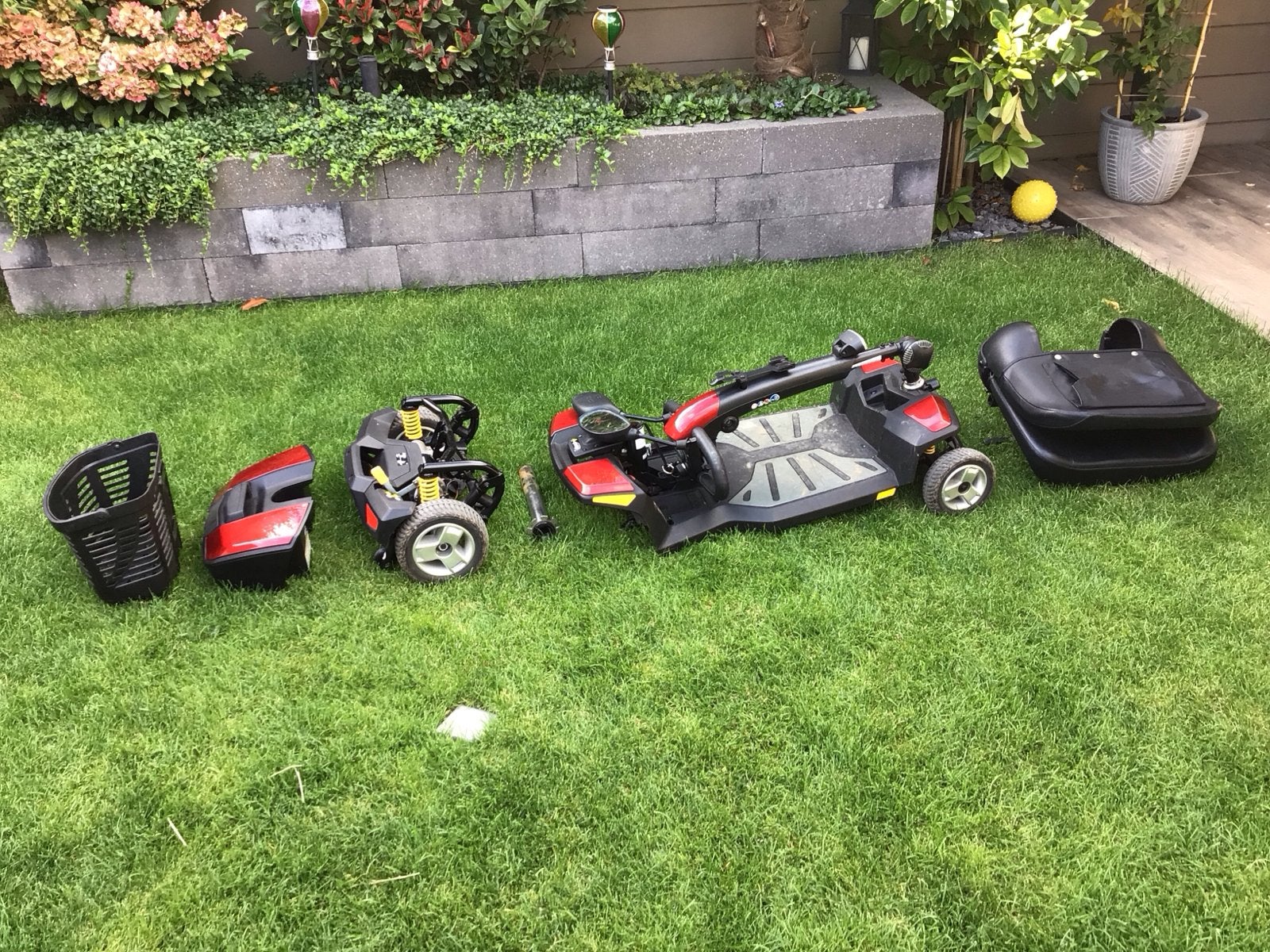 Demonteerbare scootmobiel Pride EC REP rood/zwart, Ophalen, 10 km/u of minder, Pride, 16 t/m 25 km