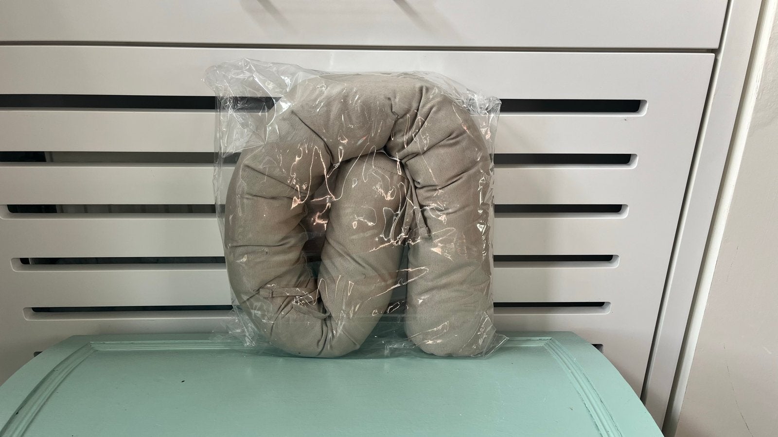 Nieuwe taupe linnen tochtstopper - 120 cm, Ophalen, Binnen, Overige kleuren, Nieuw