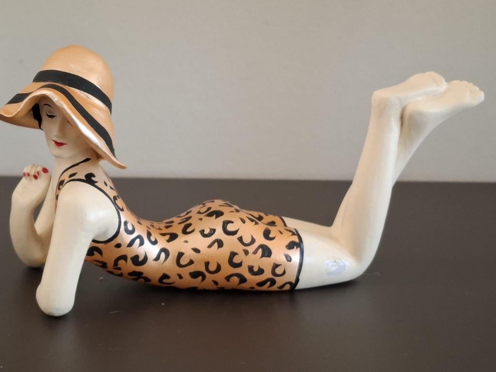 Set 2st. Vintage bad dames in retro badpak, Verzenden, Zo goed als nieuw, Mens