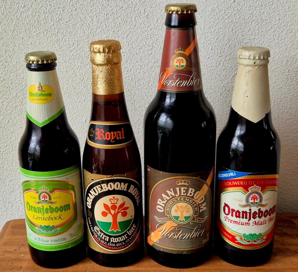 Verzamelaar ORANJEBOOM oude aparte volle flessen bier, Verzamelen, Biermerken, Ophalen of Verzenden, Zo goed als nieuw, Flesje(s)