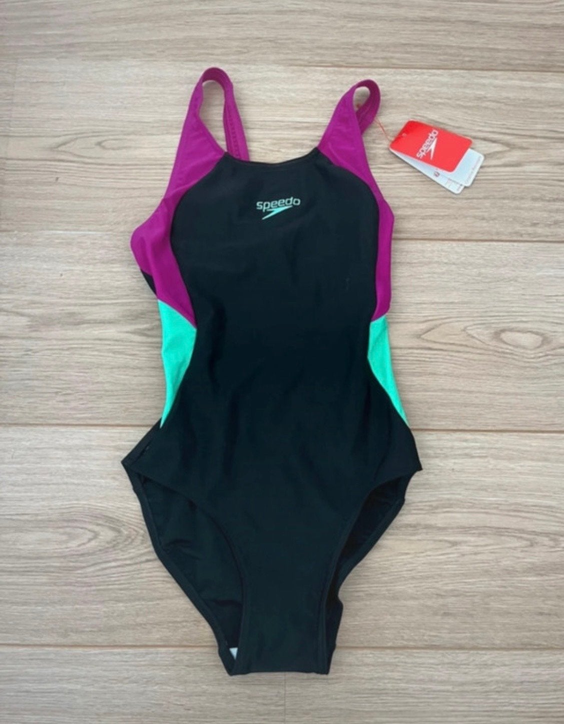 Speedo Badpak Zwart Paars Groen Maat XS Nieuw met kaartjes, Ophalen of Verzenden, Nieuw, Zwart, Badpak