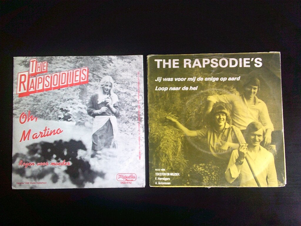 2 vinyl singles van the rapsodie's, 7 inch, Ophalen of Verzenden, Levenslied of Smartlap, Fotohoes