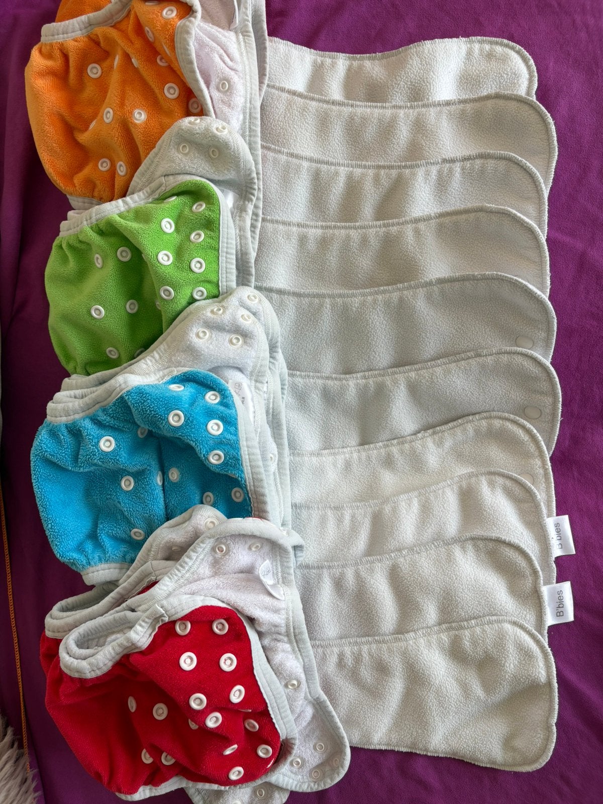 B’bies 100% bamboe wasbare luiers – complete set!, Verzenden, Gebruikt