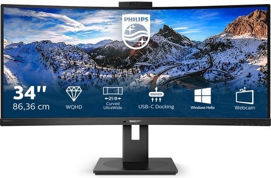 Philips 346P1CRH QHD Ultrawide USB-C KVM Monitor 34 inch, Computers en Software, Monitoren, 5953NA, 3 tot 5 ms, Info@novadisplays.nl