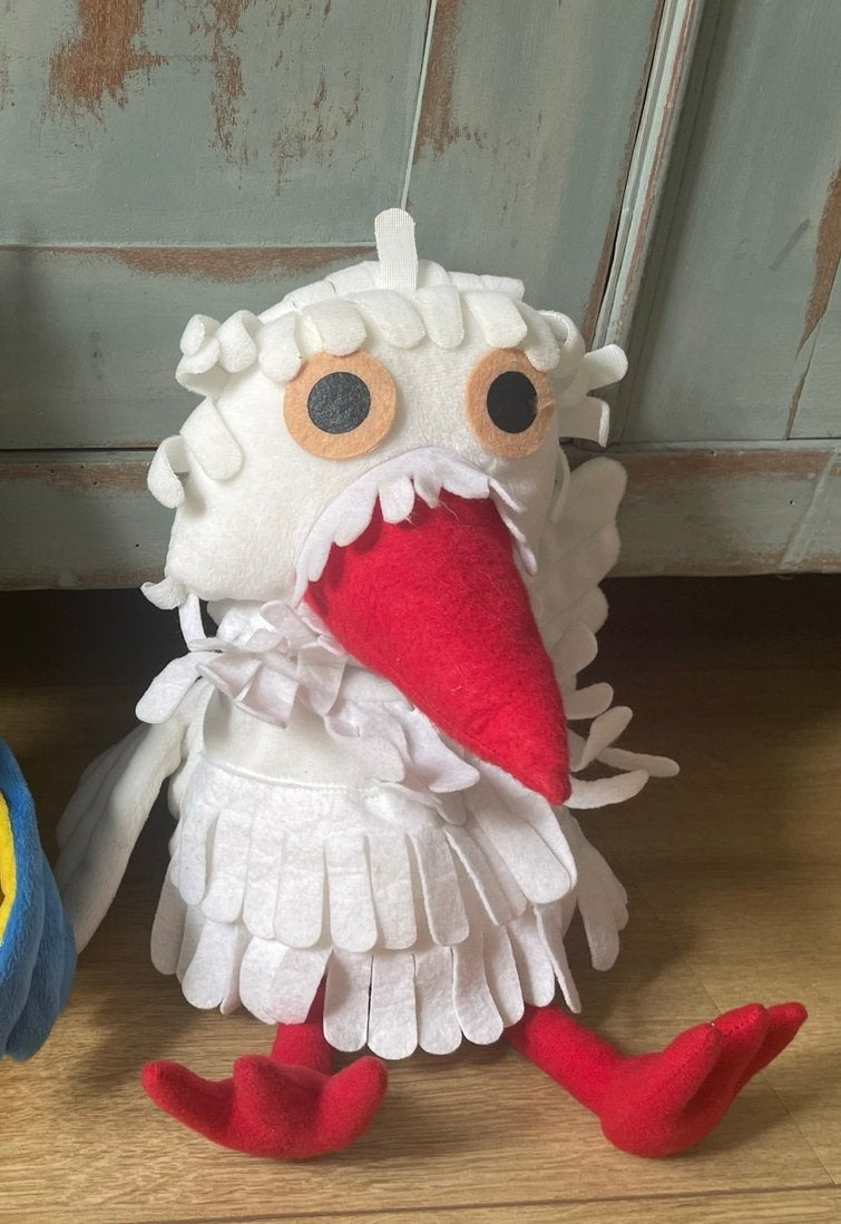 Handpop Mevrouw Ooievaar Fabeltjeskrant, Ophalen of Verzenden, Zo goed als nieuw