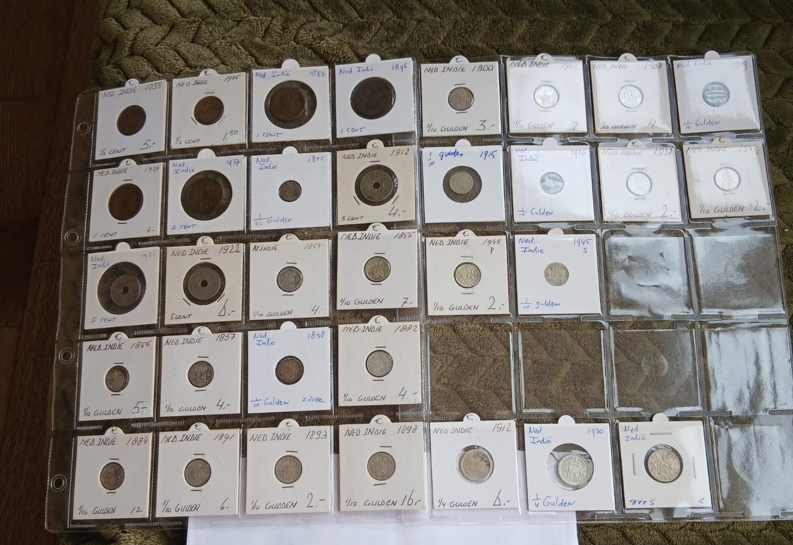 Collectie Nederlands-Indische munten (diverse jaren), Setje, Zilver, Koningin Wilhelmina, Overige waardes