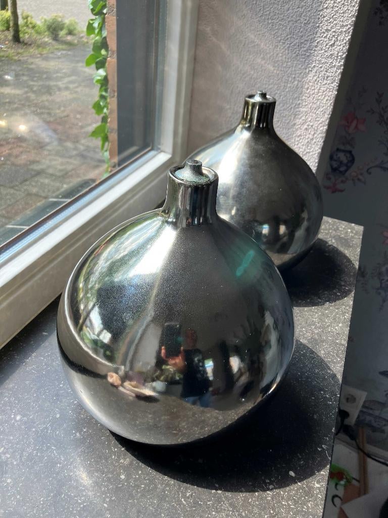 Twee stuks zilveren olielampen, Ophalen, Zo goed als nieuw, Landelijk, brocante