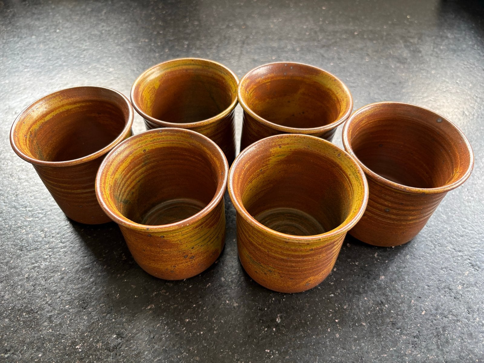 Set 6 handgemaakt keramische kopjes Ardine Spitters, Ophalen of Verzenden
