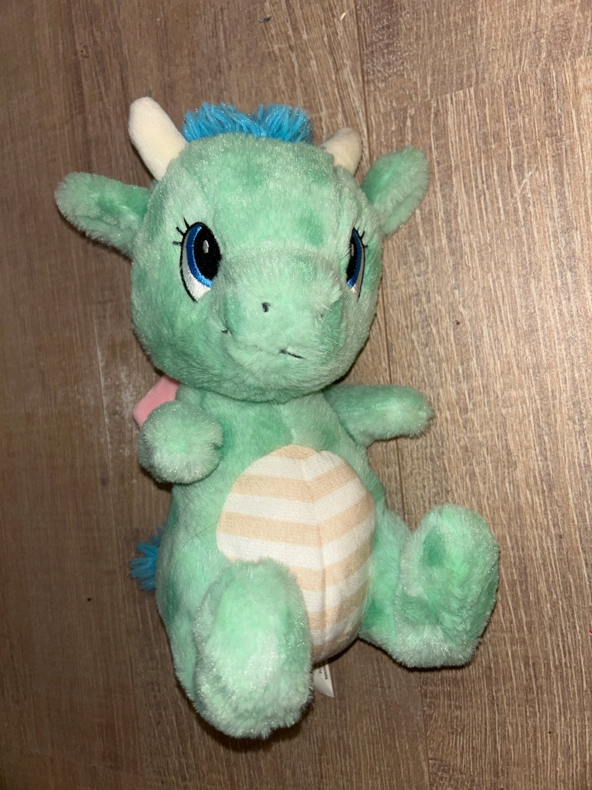 Leuke groene draak knuffel met roze vleugels, Groen, Overige merken, Ophalen of Verzenden, Zo goed als nieuw