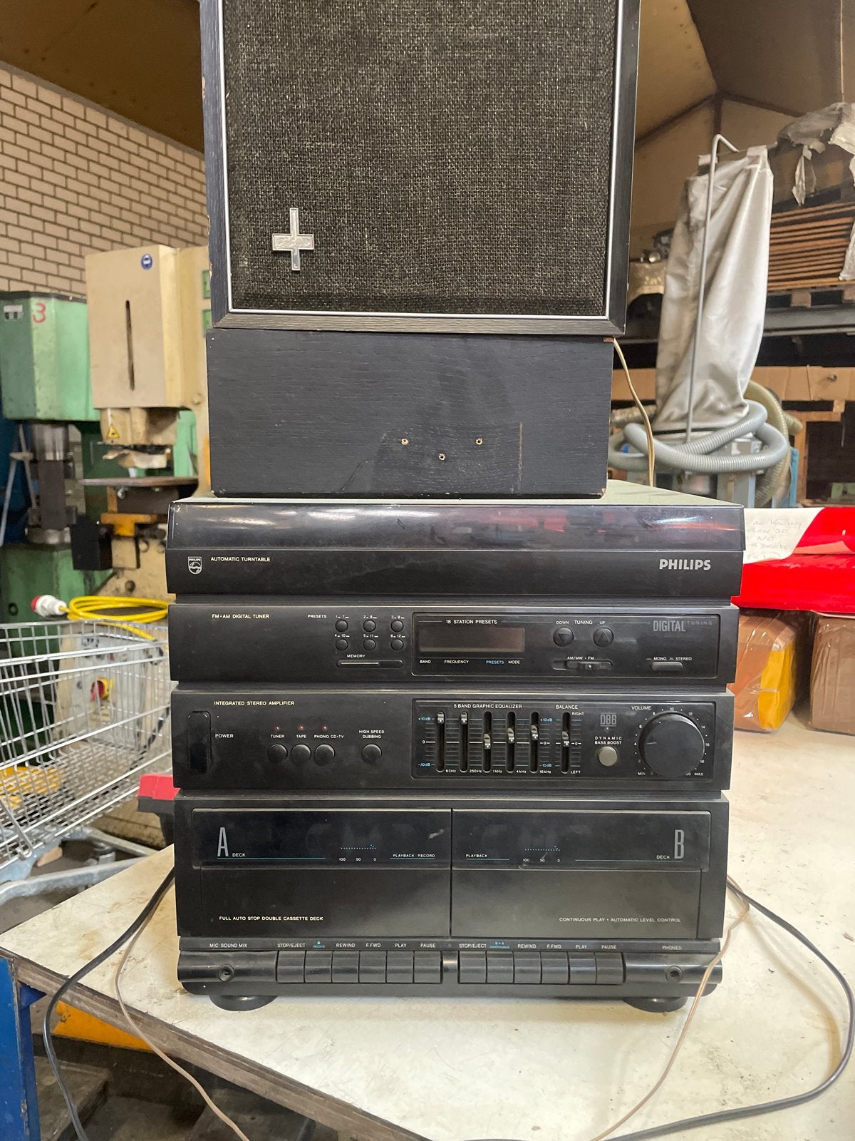 Philips Stereo Set met Platenspeler, Tuner, Versterker, Cass, Audio, Tv en Foto, Stereo-sets, Ophalen, Philips, Gebruikt, Cassettedeck