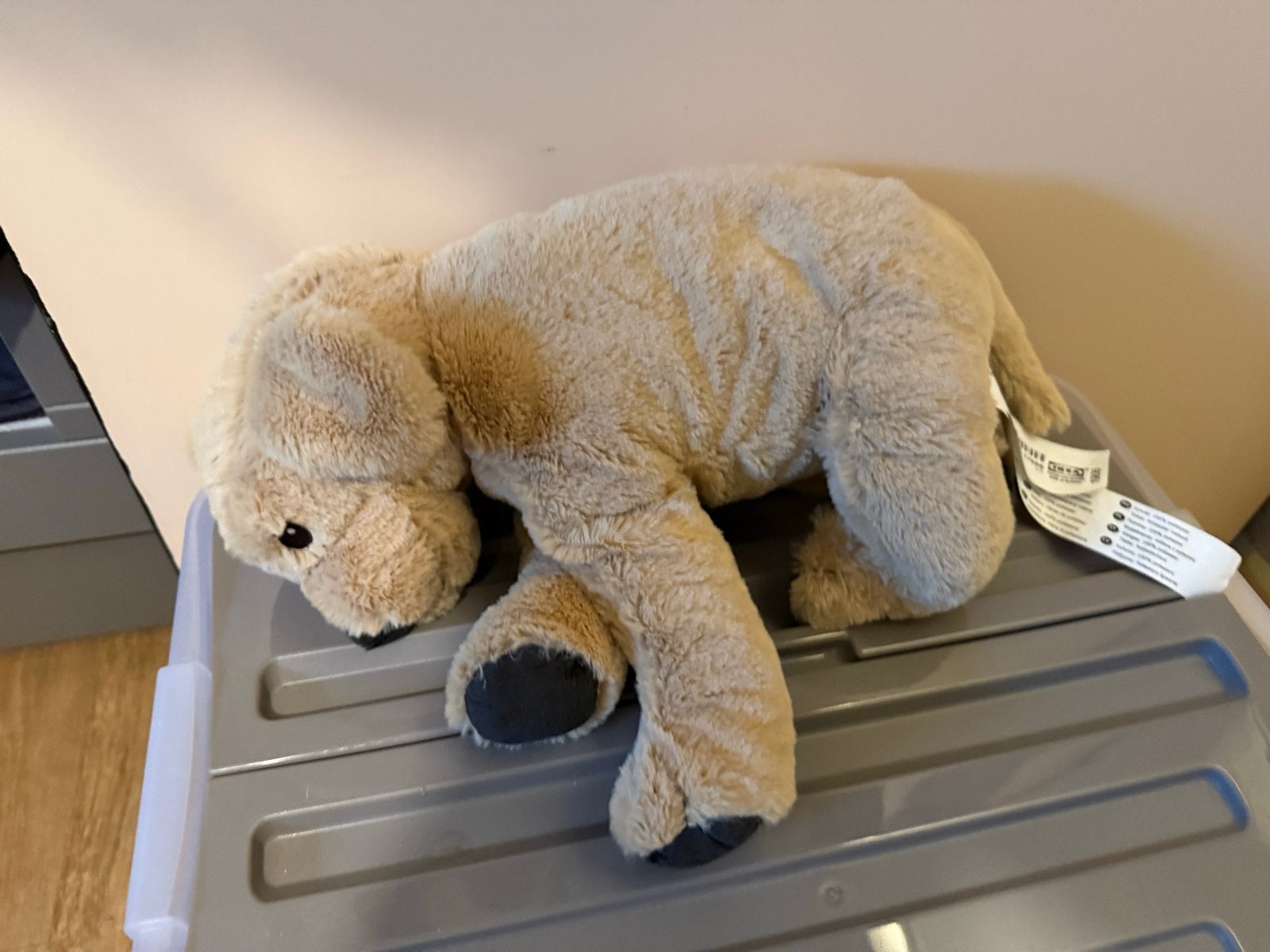 Kleine IKEA Hond Knuffel - Zacht en Speels, IKEA, Zo goed als nieuw, Klein (minder dan 20 cm), Beige