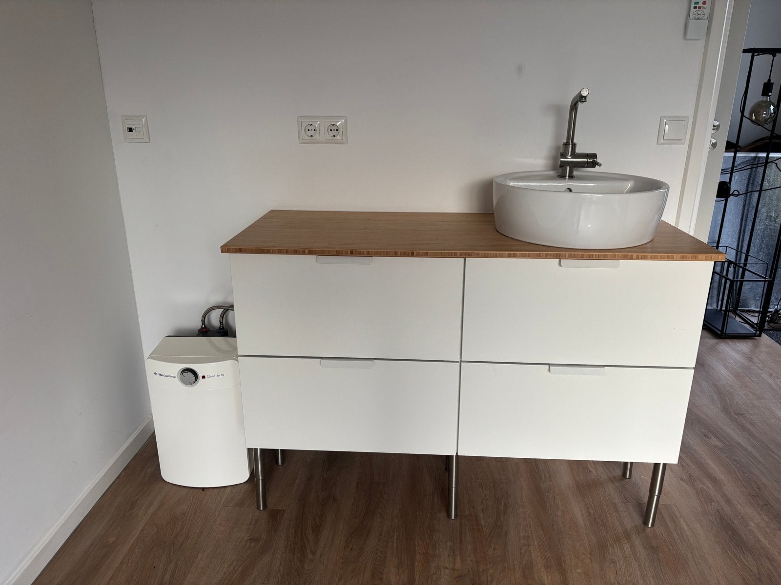 Keukenblok/badkamerbeubel incl waskom en kraan, Ophalen, Gebruikt, 100 tot 150 cm, Minder dan 100 cm
