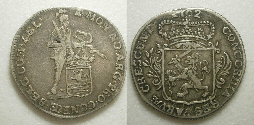 Zeeland ¼ Zilver Dukaat 1762, Vóór koninkrijk, Zilver, Ophalen of Verzenden, Losse munt