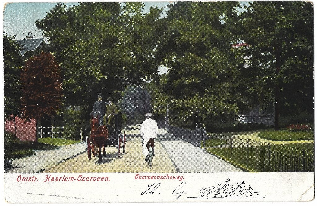 Overveen, Overveenscheweg, Verzenden, Voor 1920, Gelopen, Noord-Holland