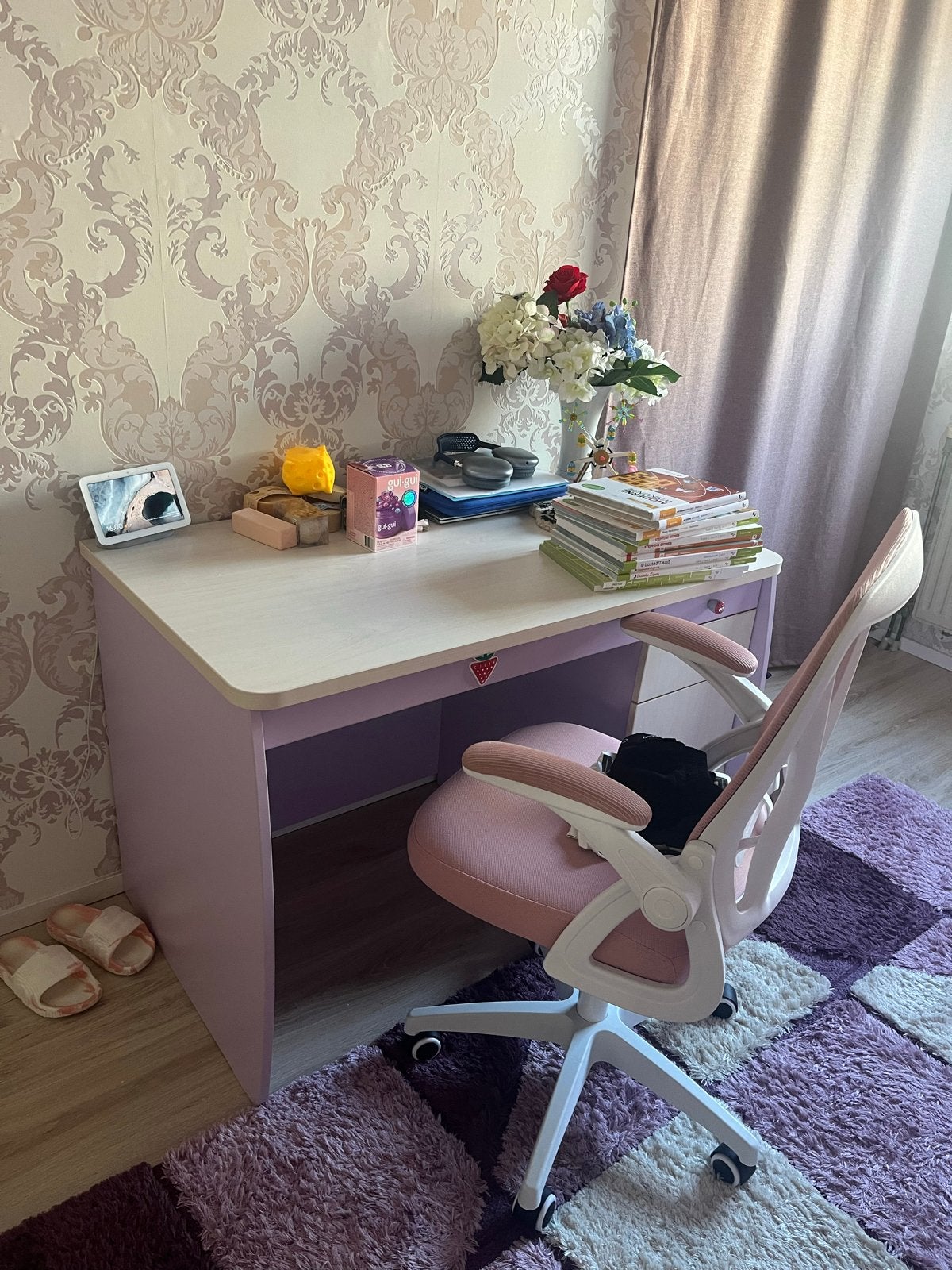 Complete Meisjes Slaapkamer Set - Wit, Roze, Lila, Paars, Ophalen, Zo goed als nieuw, Meisje