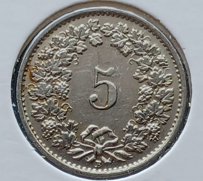 Zwitserland 5 rappen - 1934, Verzenden, Overige landen, Losse munt