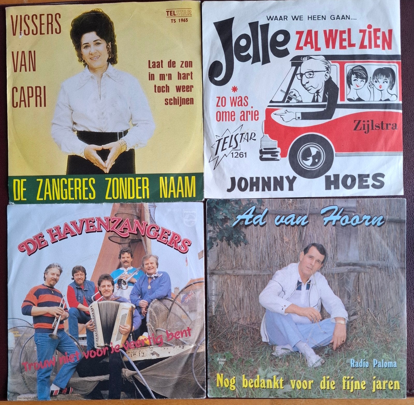 4x Vinyl Singles: De Zangeres Zonder Naam, Johnny Hoes e.a., Ophalen of Verzenden, Gebruikt, Levenslied of Smartlap, Single
