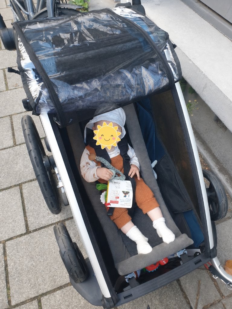 Thule Chariot Cross 1 – Majolica Blue (2021) met babysling, Fietsen en Brommers, Fietsaccessoires | Aanhangers en Karren, Ophalen