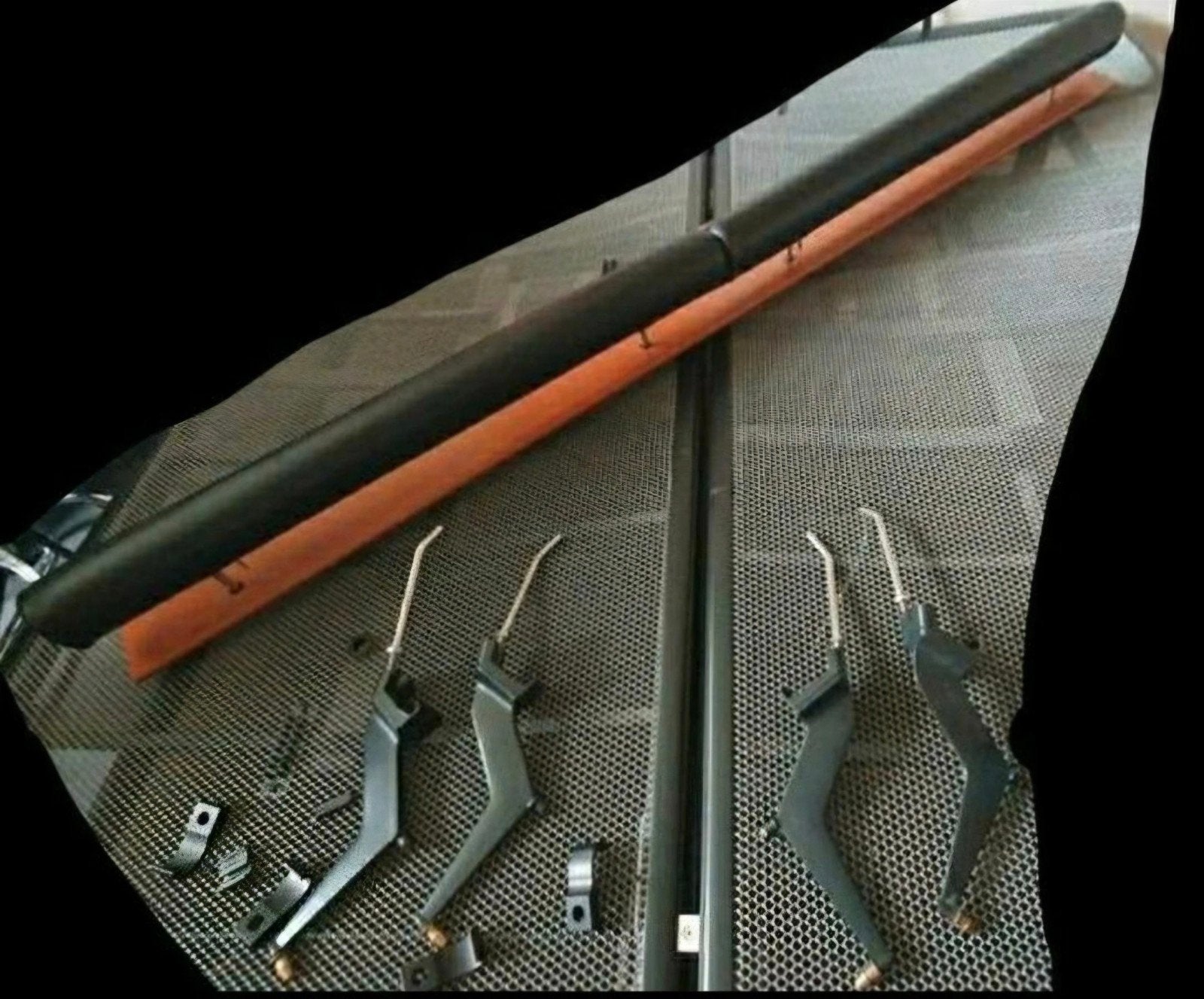 Auping houten hoofdbord met echt leren rollen, Huis en Inrichting, Slaapkamer | Bedden, Ophalen, Zwart, 180 cm, Overige maten