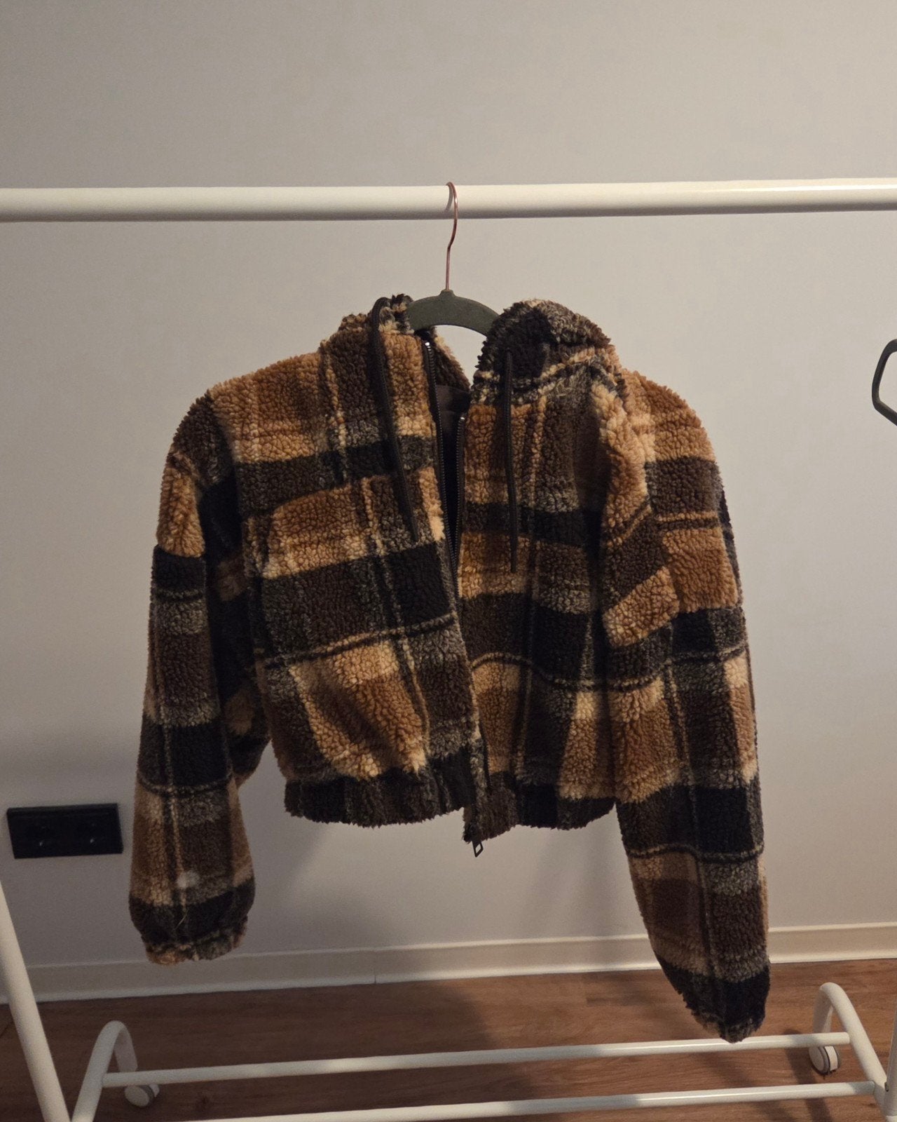 Zachte teddy jas van Pull&Bear, licht cropped, Bruin, Pull&Bear, Ophalen of Verzenden, Zo goed als nieuw