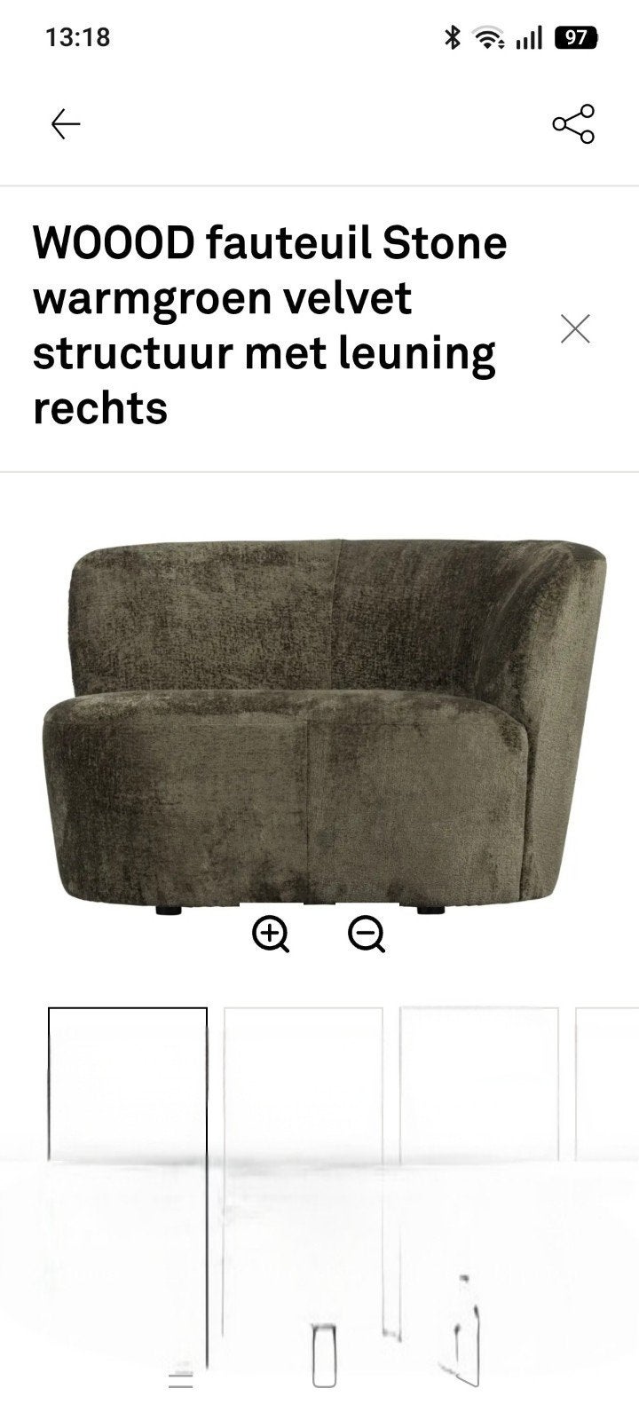 Nieuw Woood groen zitbankje, Huis en Inrichting, Banken | Sofa's en Chaises Longues, Ophalen, Tweepersoons, 75 tot 100 cm, Zo goed als nieuw