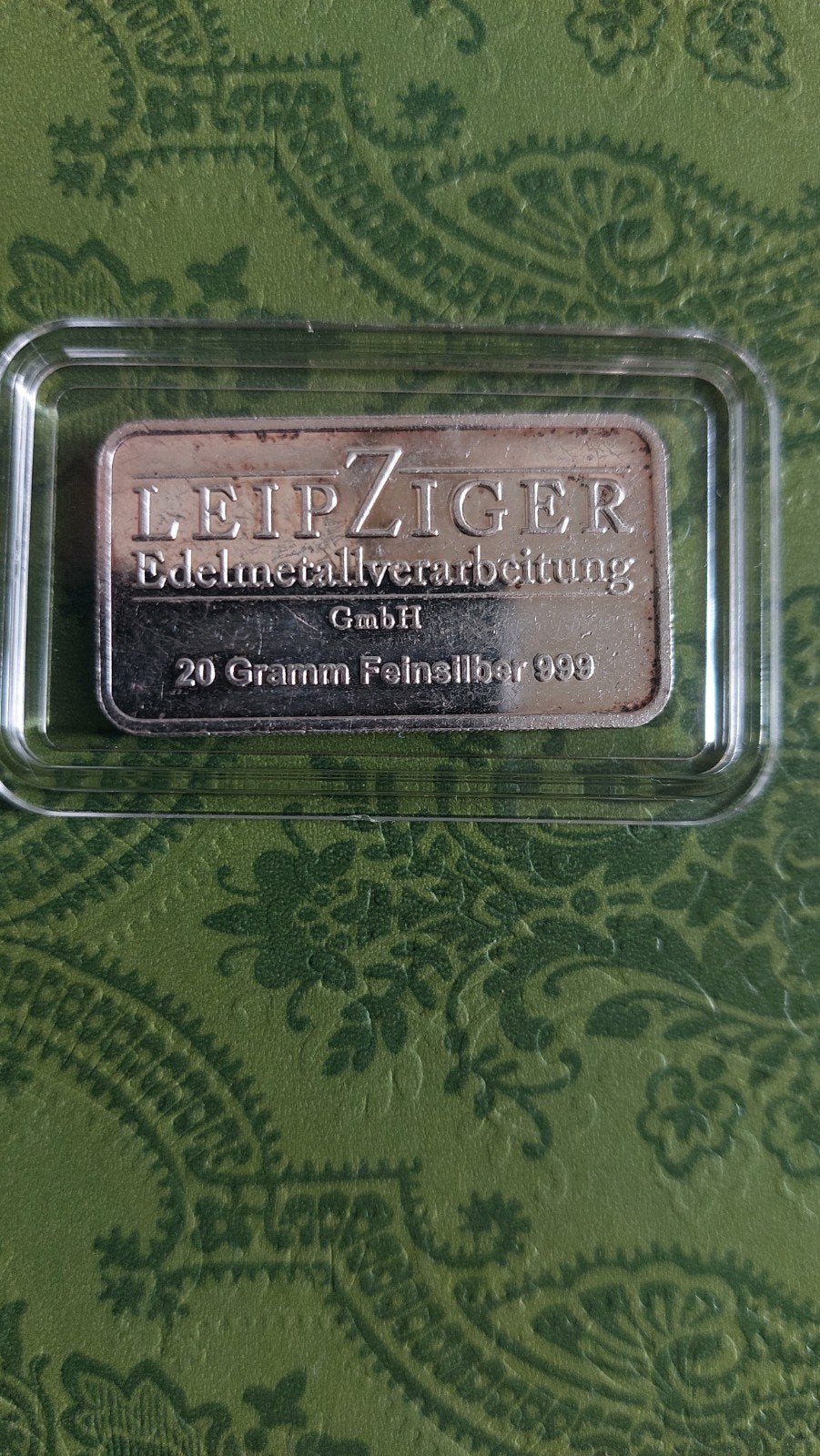 Vintage Leipziger 20 gram Zilver Baar - Fijnzilver 999, Postzegels en Munten, Edelmetalen en Baren, Ophalen of Verzenden