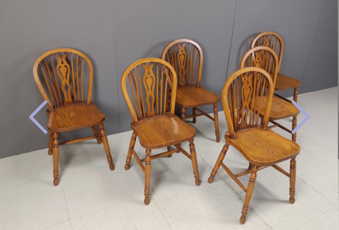 Gezocht 4-6x windsor eetkamer stoelen, Ophalen of Verzenden, Gebruikt, Bruin, Vijf, Zes of meer stoelen