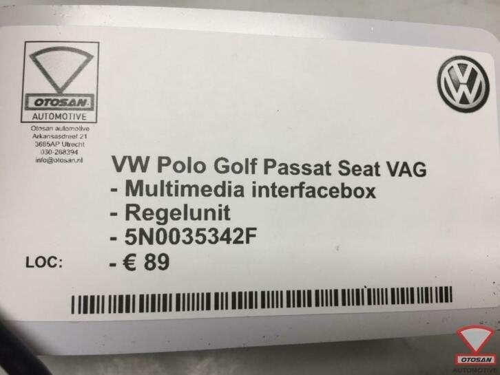 vw seat vag multimedia interfacebox regelunit 5n0035342f, Gebruikt, Volkswagen, Volkswagen AG, Berliner Ring 2
38440  Wolfsburg, DE