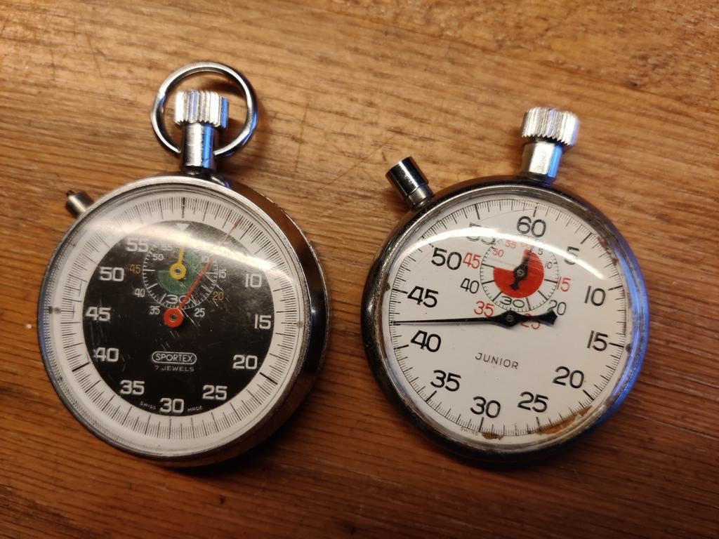 2 vintage stopwatch horloges, Ophalen of Verzenden