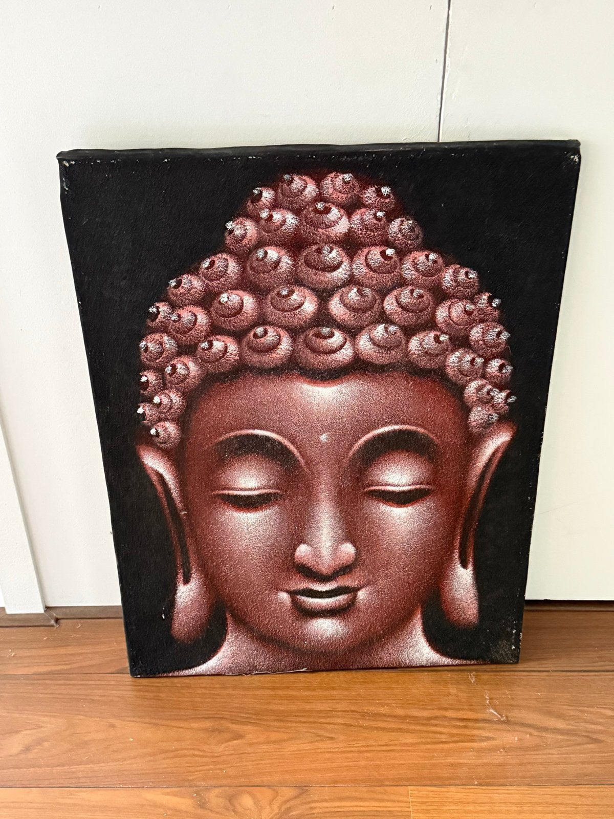 Roze Boeddha Schilderij uit Bali - Handgeschilderd, Overig onderwerp, Handgeschilderd, Ophalen of Verzenden, Olieverf