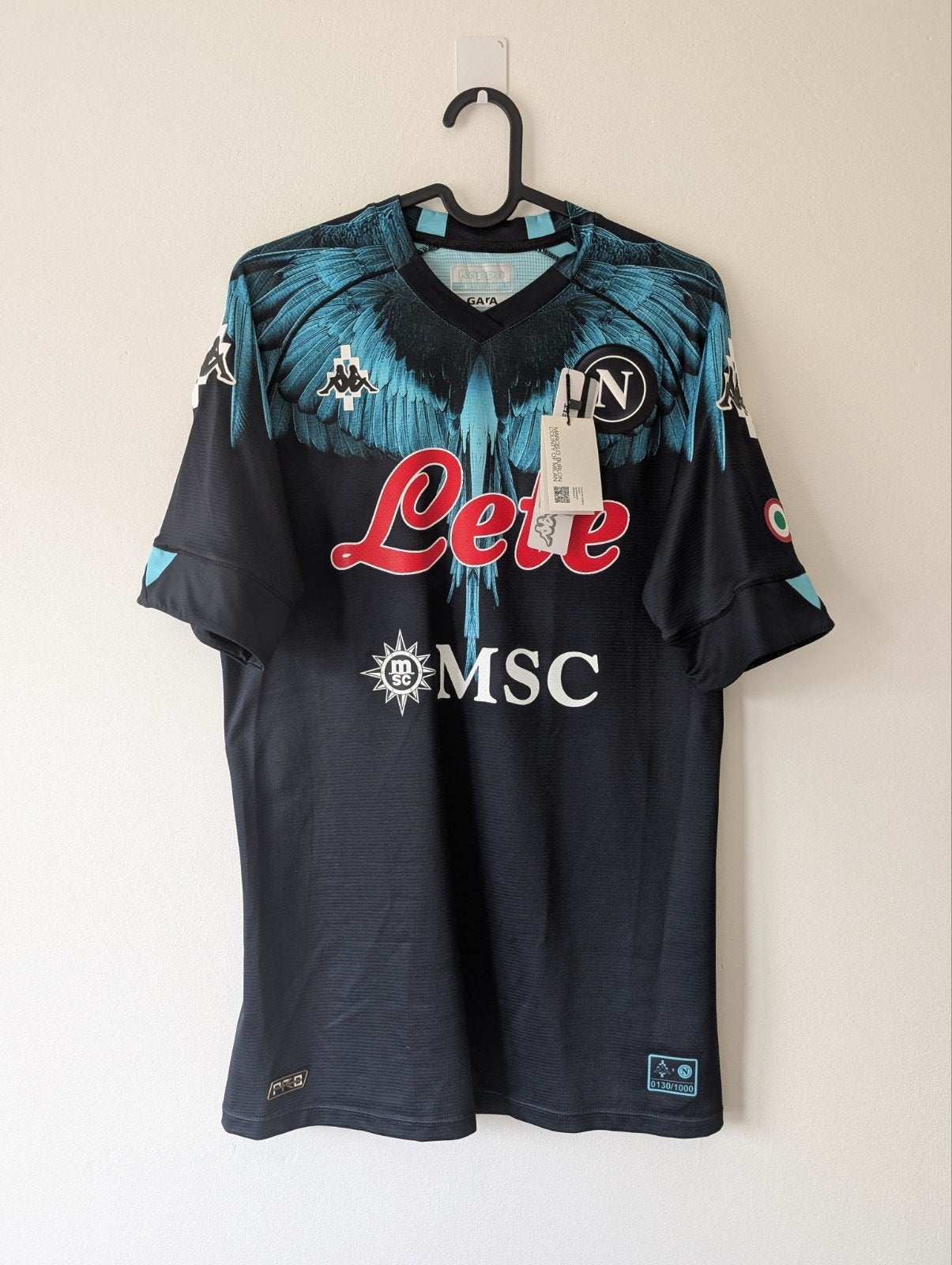 Napoli x Marcelo Burlon Shirt M (130/1000) - Kappa, Kappa, Maat 48/50 (M), Zwart, Nieuw