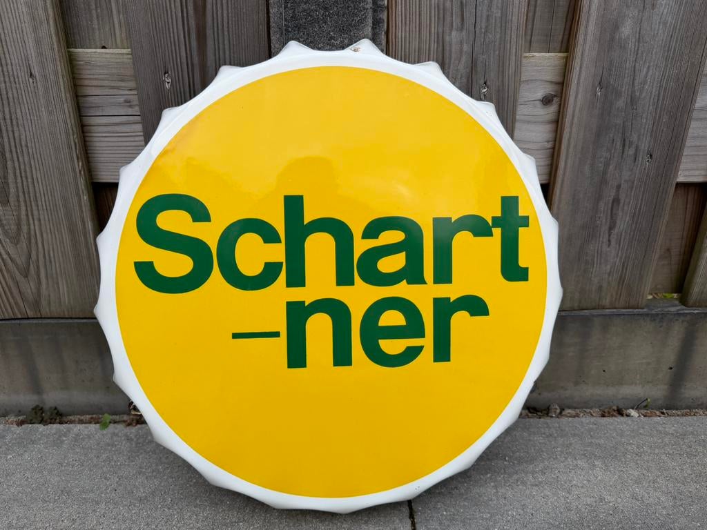 Schart-ner emaille reclamebord, Verzamelen, Merken en Reclamevoorwerpen, Reclamebord, Gebruikt, I, Ophalen of Verzenden