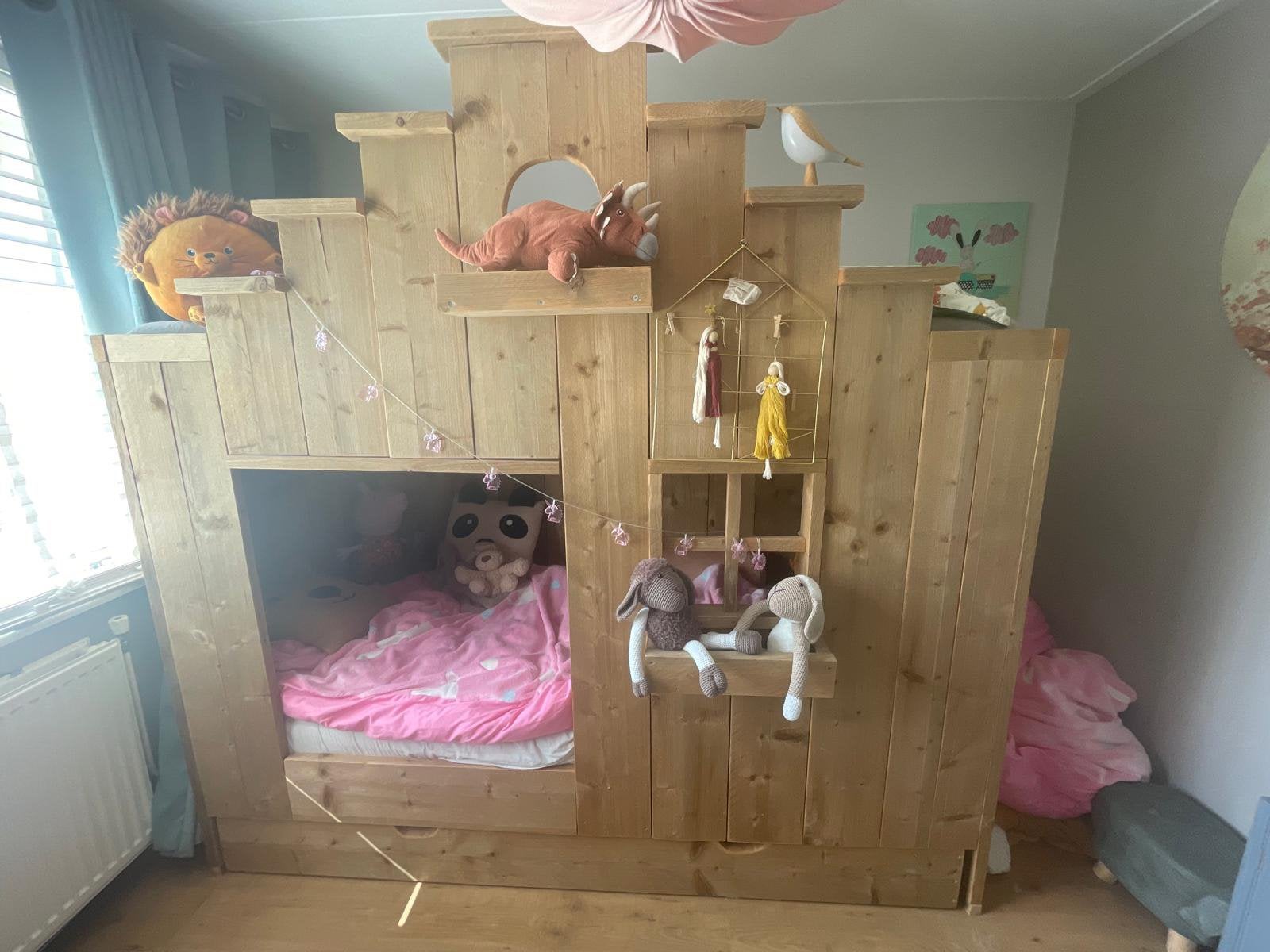 Prachtige houten hoogslaper voor 3 kinderen, Ophalen, Zo goed als nieuw, Hoogslaper
