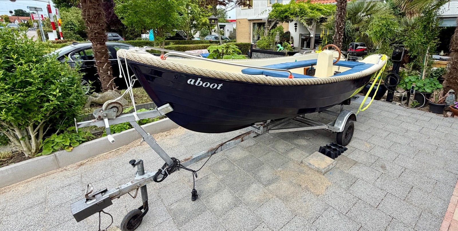 Corsiva 430 sloep met 4 PK Mercury motor en trailer, Overige merken, Gebruikt, Afdekzeil, Buitenboordmotor
