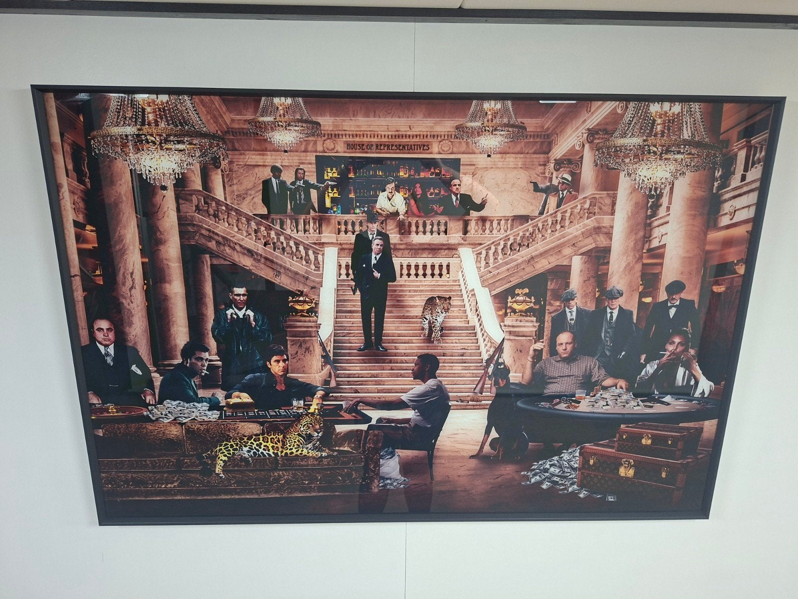 Mondiart "Gangsters Paradise" Schilderij - 80x120 cm, Ophalen, Glas, Achter glas, Film
