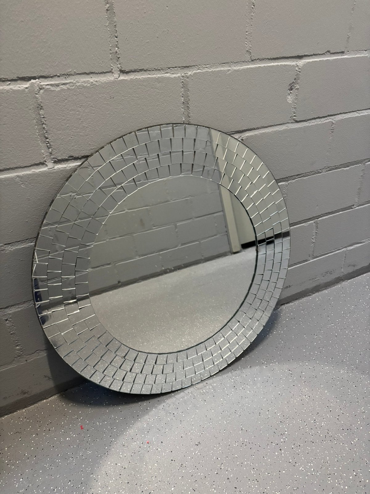 Ronde spiegel mozaiek, Huis en Inrichting, Woonaccessoires | Spiegels, Ophalen, Rond, Zo goed als nieuw, Minder dan 100 cm