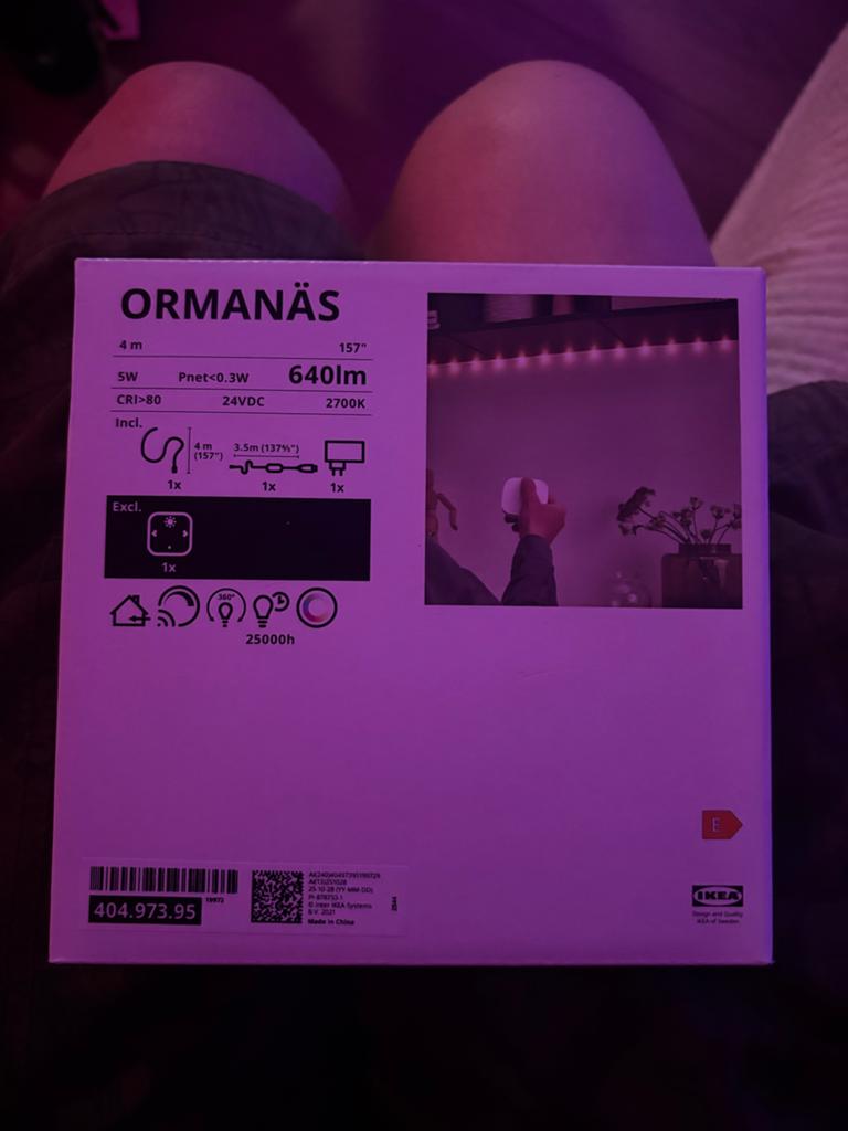 IKEA ORMANÄS LED-strip 4m, 640lm, 2700K, Huis en Inrichting, Ophalen of Verzenden, Nieuw