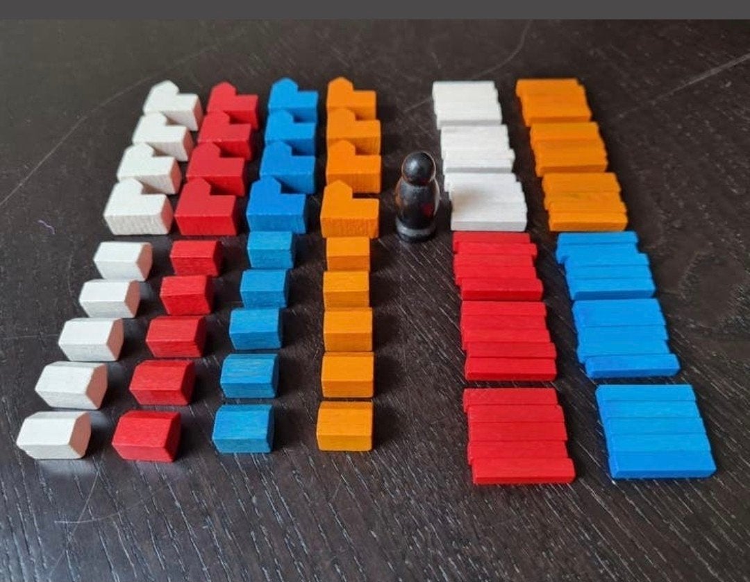 Houten speelstukken Basisspel Kolonisten van Catan, Drie of vier spelers, Ophalen of Verzenden, Zo goed als nieuw, 999 Games