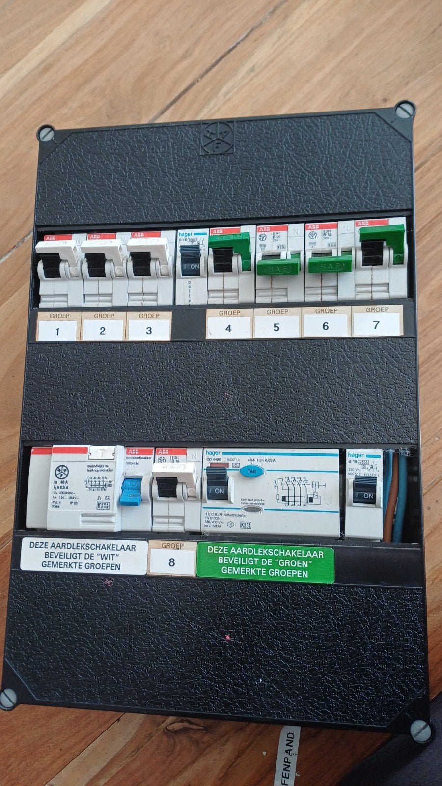 Haf kast 2 aardlekschakelaars, Ophalen of Verzenden, Gebruikt, ABB, Groepenkast
