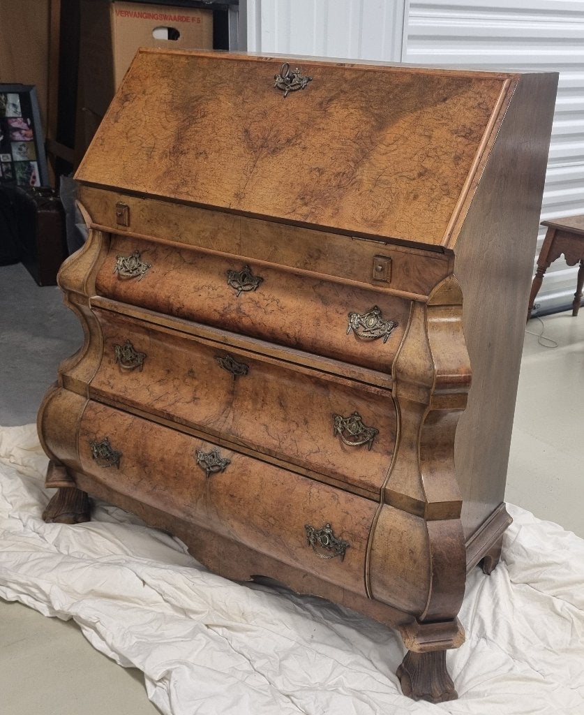 antieke secretaire Barok 1780 Notenhout, Huis en Inrichting, Kasten | Secretaires, Ophalen, Gebruikt, Barok 1780 Notenhout