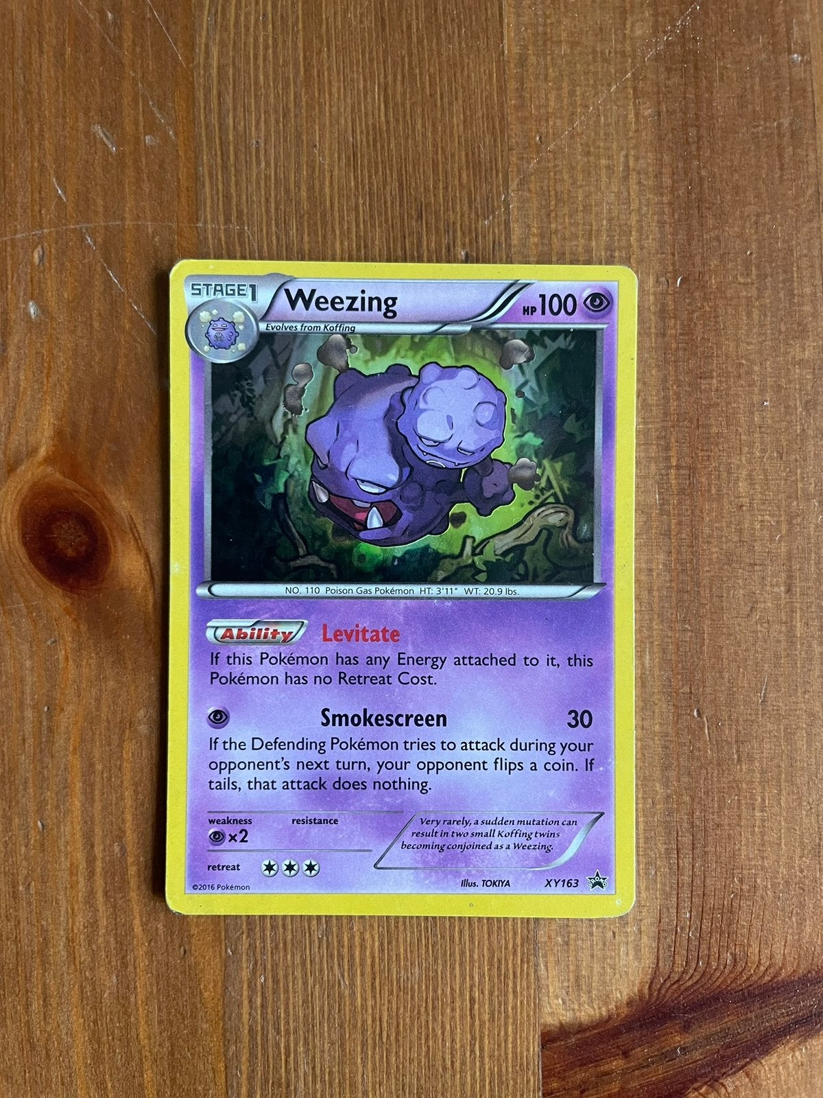 Weezing holo 163 XY Promo - Played, Ophalen of Verzenden, Gebruikt, Losse kaart, Foil