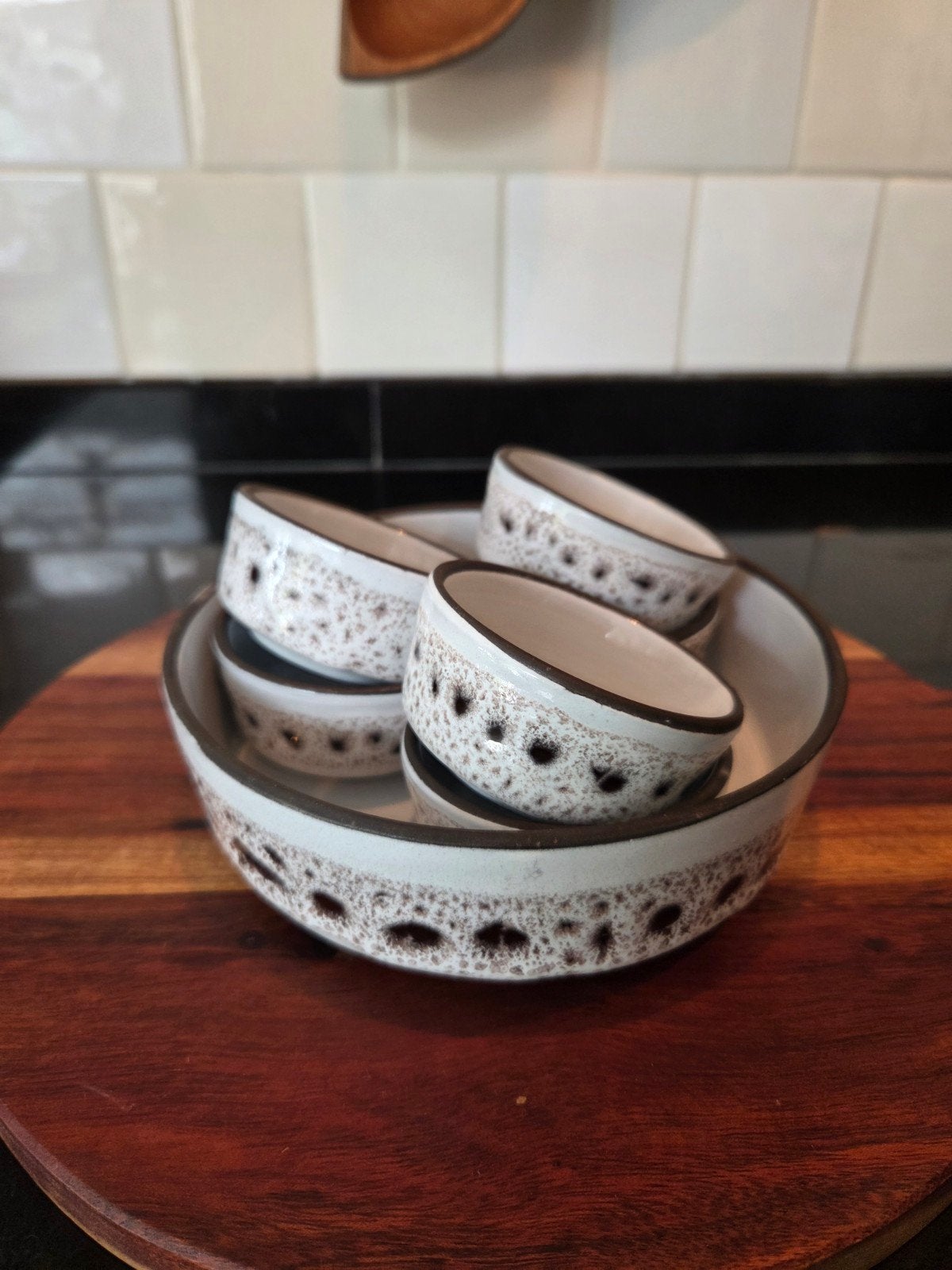 vintage fat lava serveer/pinda set, Ophalen of Verzenden, Huis en Inrichting