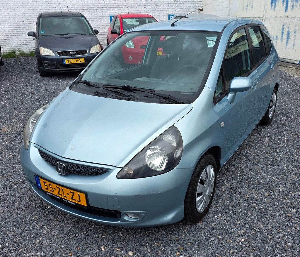 Honda Jazz 1.2 5 deurs Airco km nap, Voorwielaandrijving, Zwart, 4 cilinders, Blauw