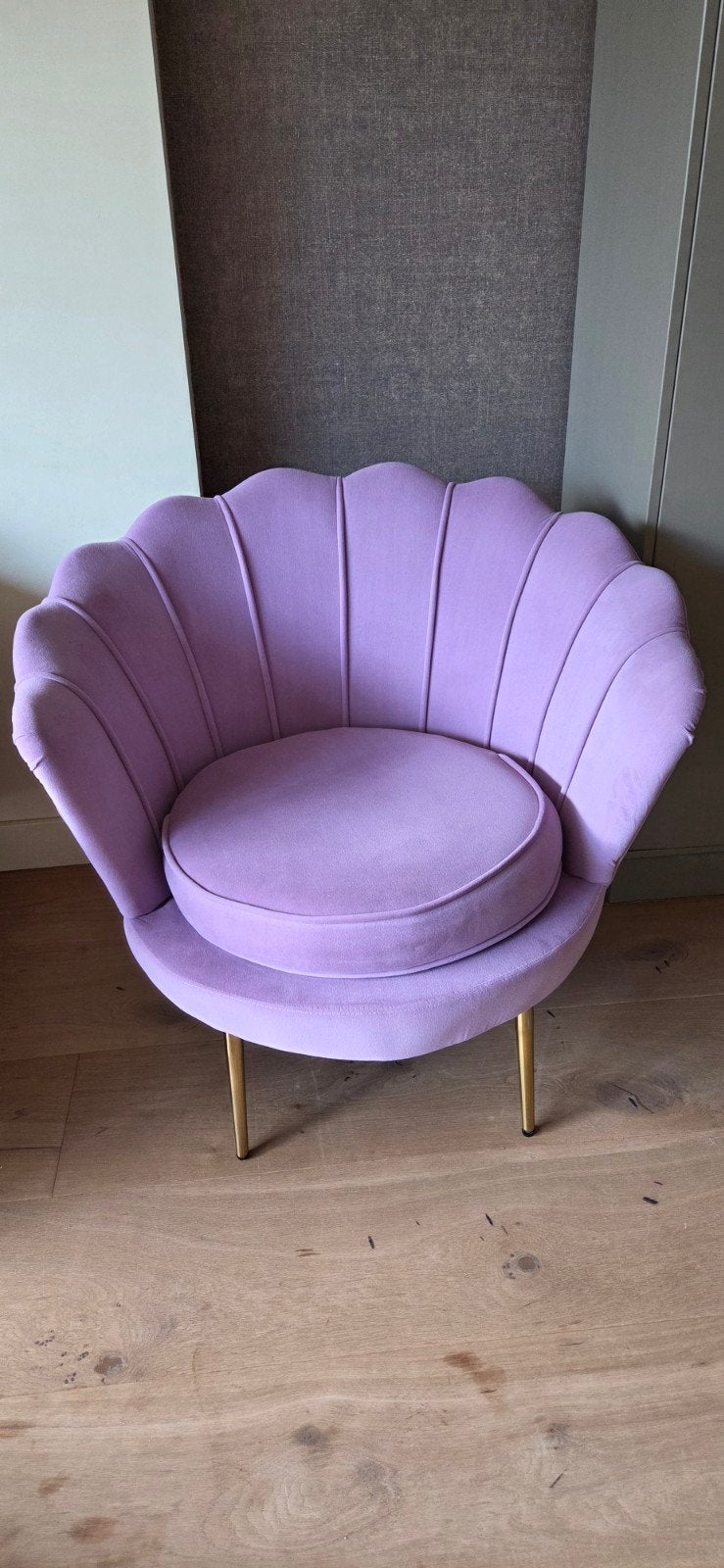 Lila schelp fauteuil - Zo goed als nieuw, Ophalen, Modern, Schelp, Glamour, Overige kleuren, Zo goed als nieuw