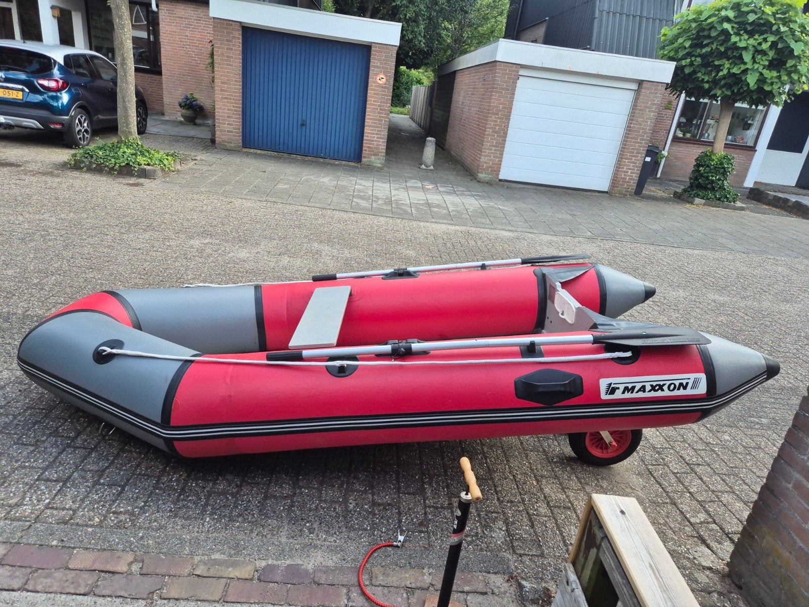 Maxxon opblaasboot met Suzuki 6PK buitenboordmotor, Gebruikt, PVC, Inclusief motor, Ophalen