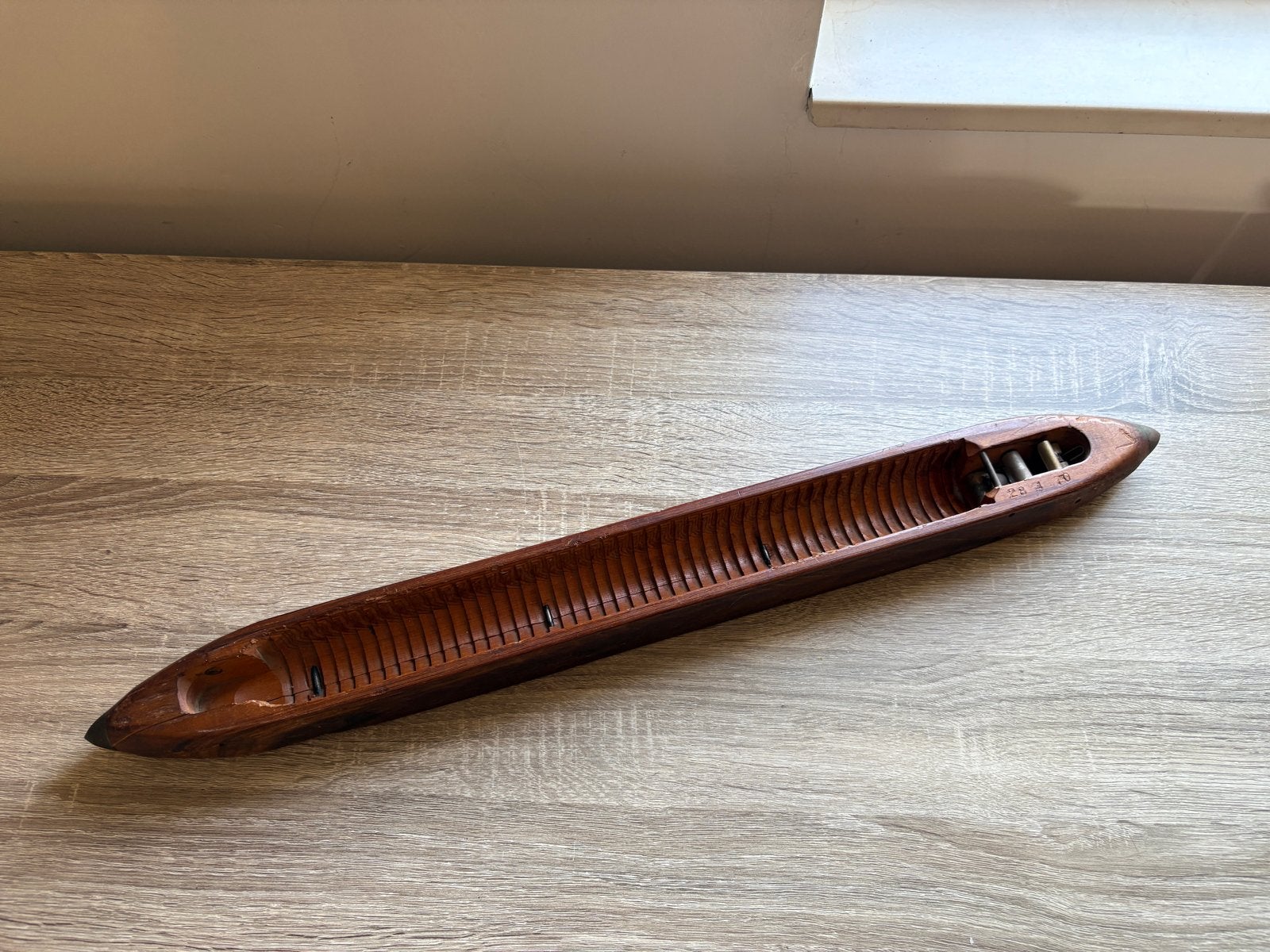 Antieke houten weefspoel - Decoratief object, Ophalen